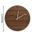 thumbnail image 3 of CONSDAN Vintage Oak Solid Wood Wall Clock, 12",  Walnut Color Round, 3 of 8