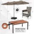 thumbnail image 3 of Costway 8 PCS Outdoor Wicker Dining Furniture & Double-Sided Umbrella with Solar LED Lights Tan + Mix Gray, 3 of 6