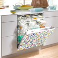 thumbnail image 2 of Yayeee Magnetic Dishwasher Cover for The Front Decoration Home Kitchen Machine Sticker Protector, Green Wildflower Pattern, 2 of 6