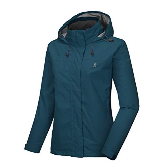 Little Donkey Andy Veste Imperméable pour Femmes, Légère, Coupe-Vent pour Extérieur, Manteau de Pluie pour Randonnée, Voyage, Mosaïque Bleue P