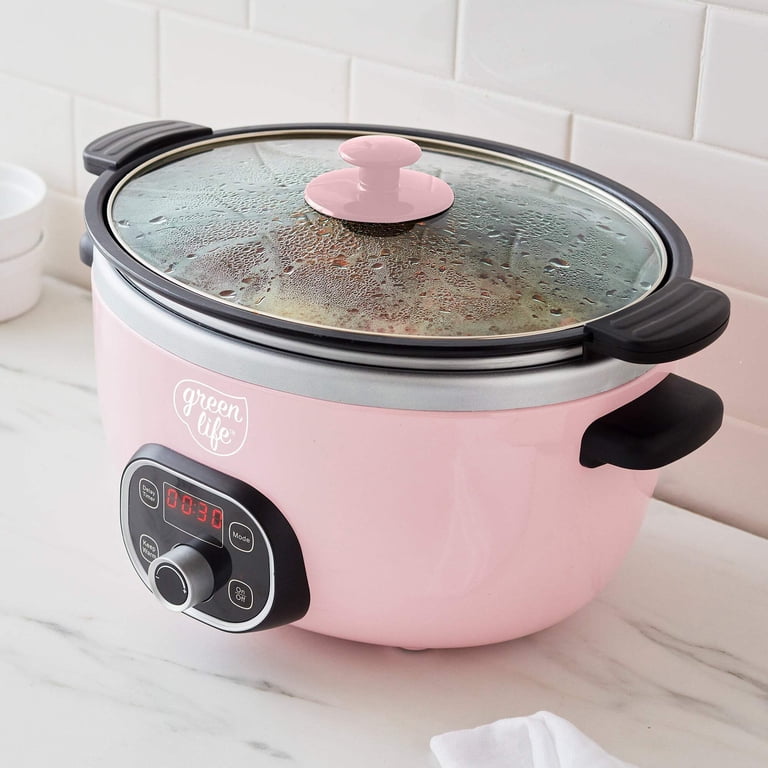 GreenLife 6-Quart Ceramic Nonstick Slow Cooker, Pink photo 3