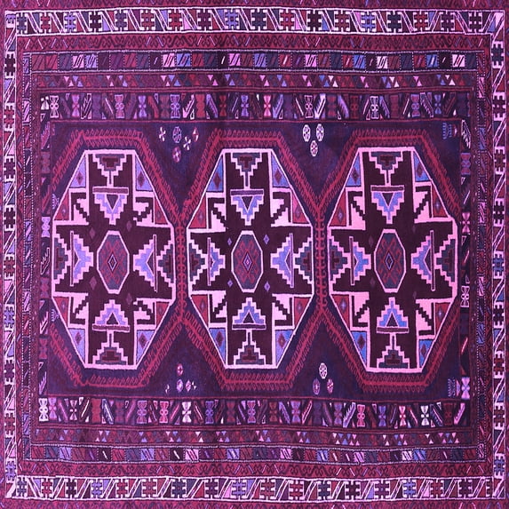 Ahgly Company Indoor Square Persian Purple Traditional Area Rugs, 5' Square