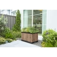 thumbnail image 3 of Keter Signature 29 Gallon Rectangle Wood Look Planter for Indoor or Outdoor, Pine, 3 of 7