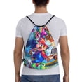 thumbnail image 2 of Lsque Mario Print Drawstring Backpack Bag Sport Gym Sackpack Cinch Bags Drawstring Bags Draw String Sport Bag-Medium, 2 of 8