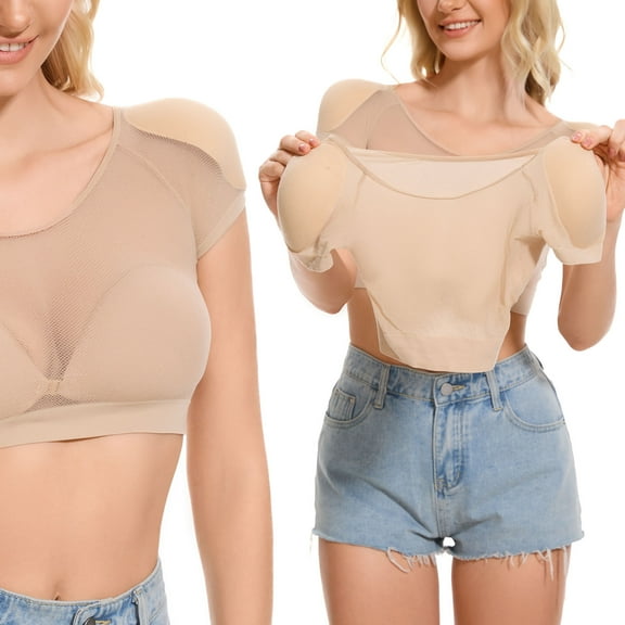 BIMEI False Shoulder Pad Vest 1cm Thickening Built-in Sewing Sponge Shoulder Pad Top Shirt Undershirt for Women Men Tomboy Clothing