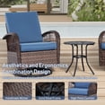 thumbnail image 6 of Wiilayok 3 Pieces Outdoor Swivel Glider Rocker Bistro Set, PE Wicker Rattan Patio Furniture Set, Rocking Chairs for Porch Deck Backyard, Navy Blue, 6 of 9