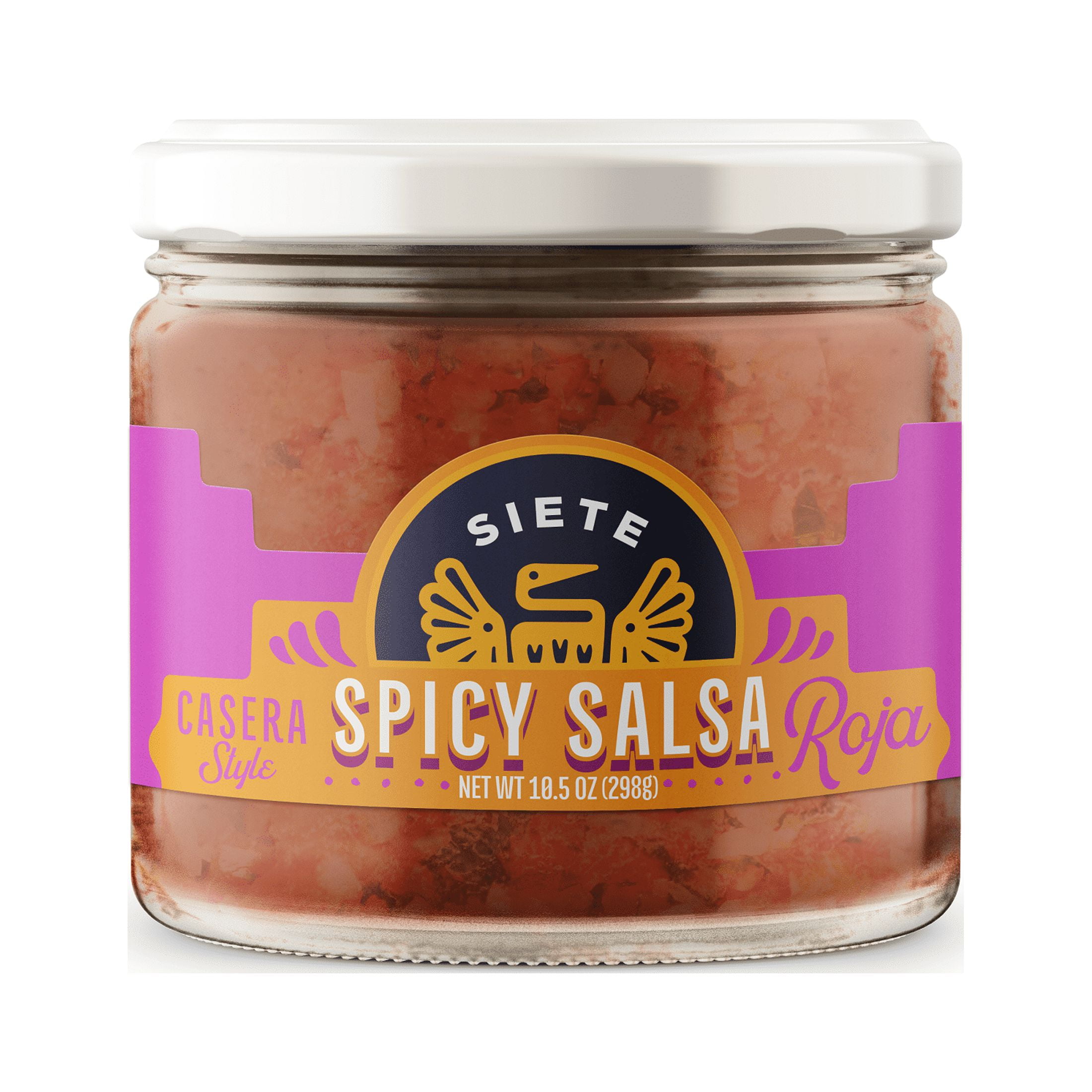 (6 pack) Siete Family Foods, Casera Salsa Roja, Spicy, 10.5 oz.