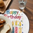 thumbnail image 4 of Round Placemats Happy Birthday 15 inch Set of 2 Table Mats for Dining Table Colorful Candles Pentagram Heat Resistant Non-Slip Kitchen & Home Decorative Place Mat Set, 4 of 8