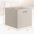 thumbnail image 2 of Posprica 13x15x13in Collapsible Storage Bins, Fabric Foldable Cube Storage Boxes, Decorative Storage Baskets Organizer for IKEA Kallax, Shelves, Closet, Clothes, Toy, Set of 4-Beige, 2 of 8