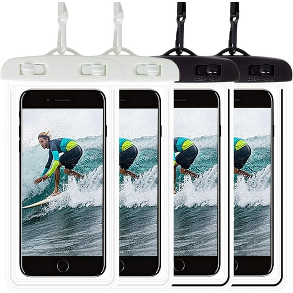 Water Proof Phone Case with Lanyard 4Pack, Phone Waterproof Pouch Floating Underwater Cases Dry Bag Universal for iPhone 16 15 14 13 Pro Max Samsung Flip/Galaxy S24 Ultra/S23/S22 Swimming Snorkeling