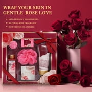 Body & Earth Spa Bath Gift Sets for Women, Romantic Rose Self Care Pampering Kits, Beauty Holiday Gifts for Her, 6Pcs