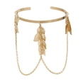 thumbnail image 2 of Greek Leaf Arm Bracelet Chain for Women Girls Gold Metal Open Upper Arm Bangle Simple Armlet - Gold, 2 of 6