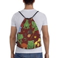 thumbnail image 2 of Kdxio Frogs and Mushrooms Print Drawstring Backpack Bag,Waterproof Draw String Back Sack, Gym Drawstring Bags Swim Bag For Unisex, 2 of 9