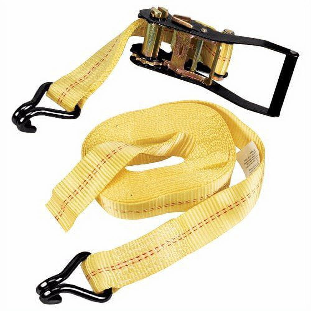 Wideskall Heavy Duty Ratchet Tie Down Cargo Straps - 27' x 2" 10,000 Lbs Capacity with Double J-Hooks