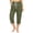 Army Green, variant on Women's Cotton Capri Pants, Elastic Waist Multiple Pockets Summer Drawstring Hiking Cargo Capris Beige Size 2XL