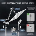 thumbnail image 4 of Shower Head ” High Pressure Rain/Hand Shower Combo with ” Extension Arm Function Hand Shower LeakProof Shower Head with Holder/Shower Hose Height/Angle Adjustable(” Chrome Pla, 4 of 6