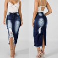 thumbnail image 1 of Women Fashion High Waist Ripped Destroyed Street Style Skirt, 1 of 5