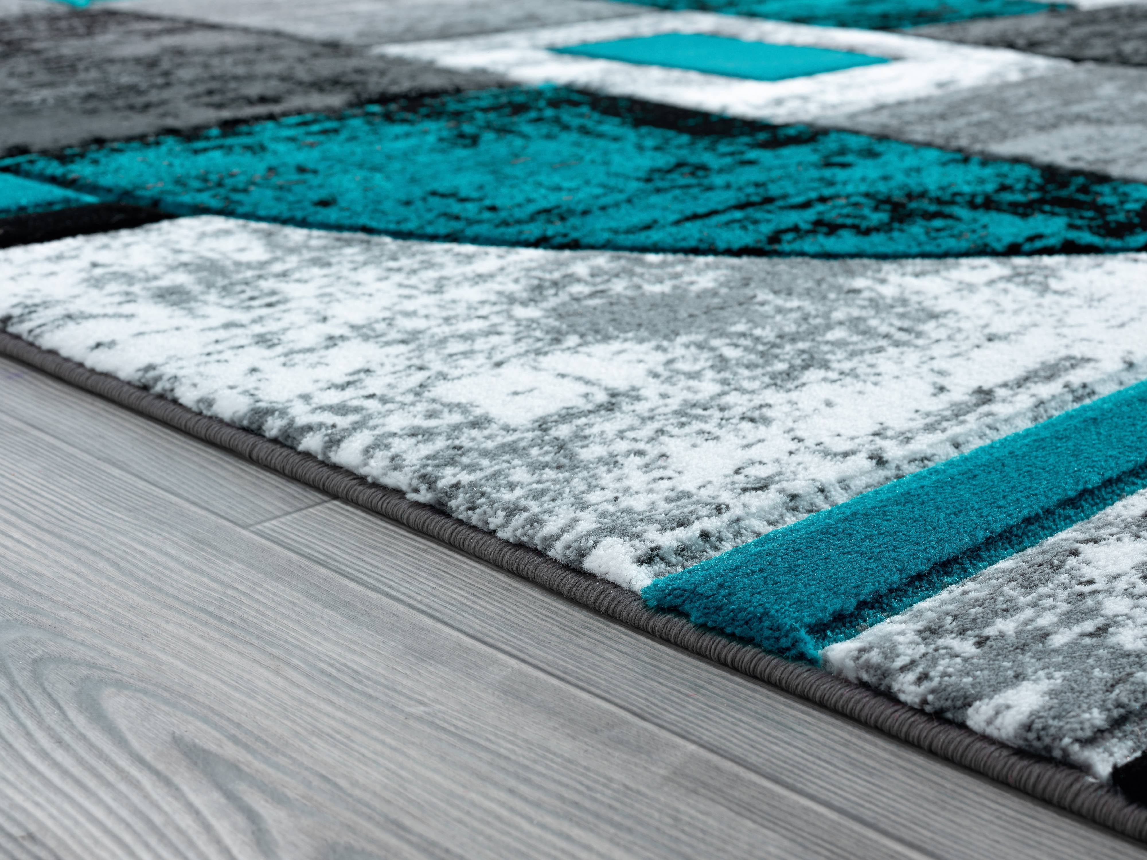 United Weavers Drachma Attica Modern Abstract Area Rug, Turquoise, 5'3" x 7'6"
