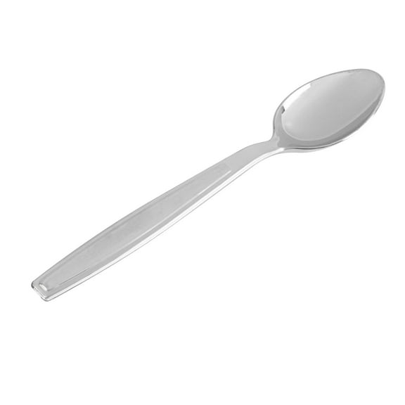 Restaurantware-Argento 5.5 Inch Silver Appetizer Spoons, 250 Recyclable Small Dessert Spoons - Crack-Resistant, For Appetizers Or Desserts, Silver Plastic Tasting Silverware,