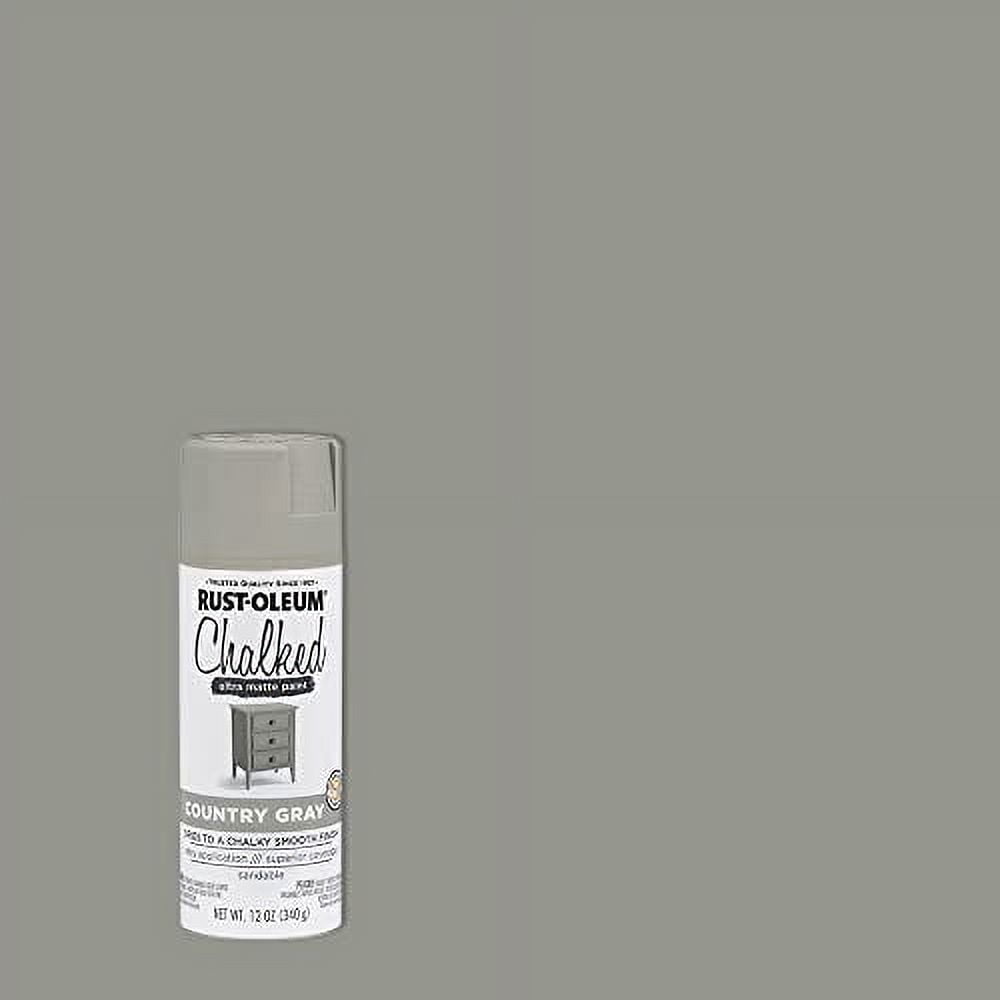 Rust-Oleum 302593-6PK Chalked Ultra Matte Spray Paint, 12 Ounce (Pack of 6), Country Gray