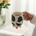 thumbnail image 4 of 1pc, 500ml/17oz Cute Cartoon Ceramic Cup, Creative Cow Pattern And Footed Water Mug Cup,Coffee Cup Summer Winter Drinkware, Gift (WHITE,401-500ml), 4 of 6