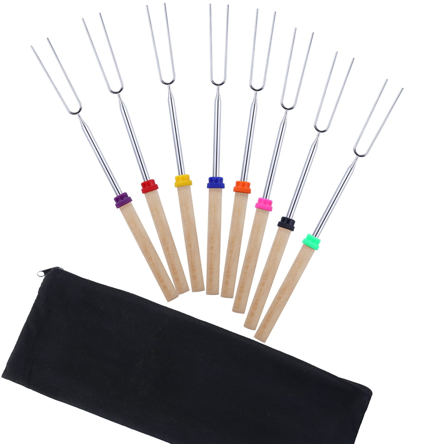 Barbecue Forks, Marshmallow Roasting Sticks 32 Inch Extendable Forks