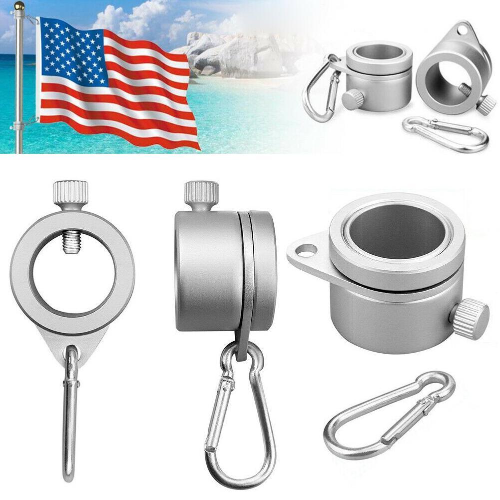 2x Alloy-Metal Flag Pole Flagpole Rotating Rings Clip Wrap-Grommet-Mou ...