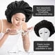 thumbnail image 3 of 2 Pairs Satin Night Hat, Satin Night Cap, Silk Hair Night Hat for Women Long Curly Hair (Black), 3 of 5