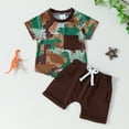 thumbnail image 2 of Fsqjgq Baby Boy Clothes 3Y Boys Fashion Outfit Baby Boy Summer Clothes Funny Cartoon T Shirt Elastic Waist Pockets Shorts Set 2 Piece Outfit Toddler Crewneck Tees Shorts Outfits Toddler Pants 3T, 2 of 5