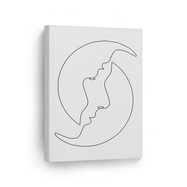 Smile Art Design Black And White One Line Minimalism Art Moon And Face Drawing Painting Abstract Smile Art Design Black And White One Line Minimalism Art Moon And Face Drawing Painting Abstract