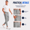 thumbnail image 4 of MASKERT Men's Casual Joggers Pants – Lightweight,3 Pockets,Slim Fit,Soft & Stretchy Tapered Business Trousers, 4 of 8