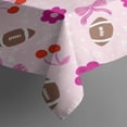 thumbnail image 3 of Pink Football and Flowers Pattern Rectangle Tablecloth 60"x84",Waterproof Polyester Rectangle Table Cloth, Wipeable Spillproof Polyester Tablecloth for Dining, Camping, Indoor and Outdoor, 3 of 5