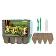 thumbnail image 1 of Cuenca de plántulas Irfora YEGBONG 12PCS Kit de bandejas de inicio de semillas 12 celdas Macetas biodegradables para plantar semillas Kit de inicio de plantas orgánicas con etiquetas de plantas Herra, 1 of 7