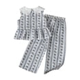 thumbnail image 6 of WAVSUF Girls Outfit Sets Sleeveless Tank Tops and Long Pants Spring and Summer Kids Casual Trendy Cute Clothes 2 Piece Blue Size 5t, 6 of 9