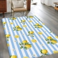 thumbnail image 3 of Summer Fruit Washable Area Rugs 3'x5', Watercolor Yellow Lemon Rustic Flower Blue Stripes Low Pile Throw Living Room Rug Non-Slip Sturdy Edge Binding Carpet for Indoor Entryway Bedside Kitchen, 3 of 9
