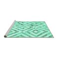 thumbnail image 2 of Ahgly Company Machine Washable Indoor Square Southwestern Turquoise Blue Country Area Rugs, 7' Square, 2 of 4