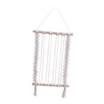 thumbnail image 2 of Tapiz de pared de macramé, tapiz tejido bohemio, decoración de arte de pared con tapiz de macramé blanco, 2 of 9