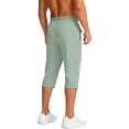 thumbnail image 3 of Zimjoy Mens Capri Joggers Moisture-Wicking Quick Dry Capri Pants Elastic Waistband Lightweight Breathable Pants for Running, Gym, Hiking, Light Green 2XL, 3 of 3