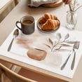 thumbnail image 3 of Beige Modern Art Placemats Set of 6 Abstract Art Botanical Place Mats Indoor Wipeable Table Mats Washable Cloth Dining Table Placemats for Kitchen Holiday Party Home Decor 13x19 Inch, 3 of 9