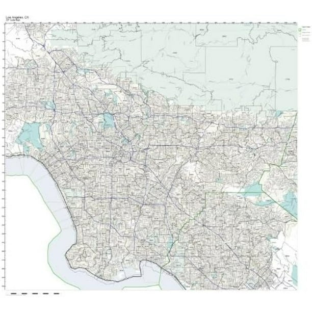 ZIP Code Wall Map of Los Angeles, CA ZIP Code Map Laminated