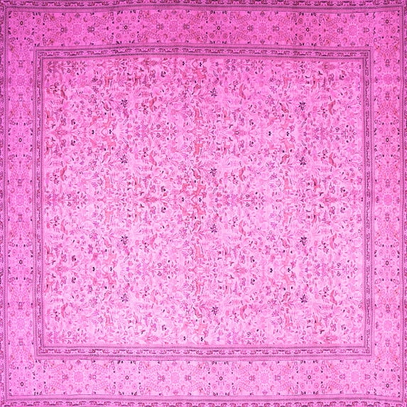 Ahgly Company Indoor Square Persian Pink Traditional Area Rugs, 5' Square