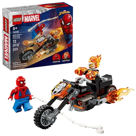 LEGO Marvel Spider-Man vs. Ghost Rider Motorcycle Building Toy for Boys & Girls, Ages 6  - Super Hero & Villain Playset W/2 Marvel Minifigures - Gift Idea for Kids & Fans - 76335