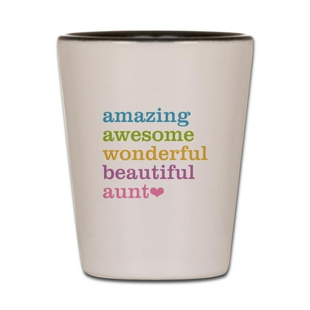 

CafePress - Amazing Aunt - White/Black Shot Glass Unique and Funny Shot Glass