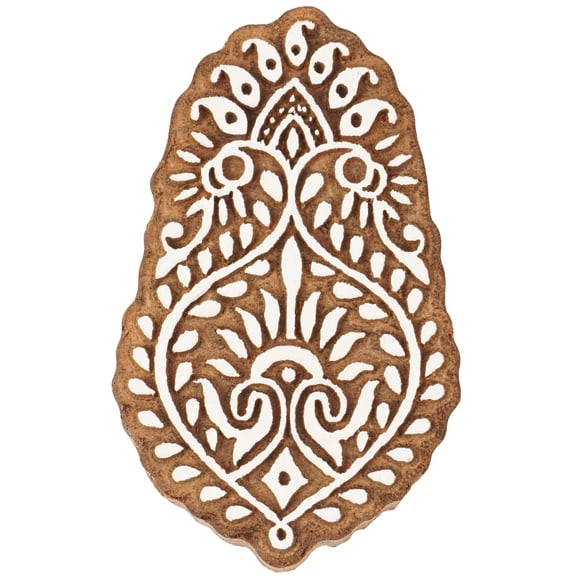 IBA Indianbeautifulart Textile Printing Block Asian Hand Carved Wooden Stamp Wood Block Printing Textile Stamps For Fabric/ Pottery Blocks-3 Inch