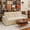 Beige, variant on Multi-Functional Convertible Sofa Bed 2-in-1 Multi-Functional Sofa Bed (for Sitting & Sleeping), made of modern corduroy fabric, suitable for living rooms, bedrooms, apartments and small spaces