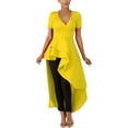 thumbnail image 3 of WenZu Womens Casual Shirt Dress High Low Irregular  Hem Blouse Asymmetrical Peplum Long Tunic Tops, 3 of 13
