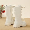 thumbnail image 5 of Girls Boots,Children Casual Boots Fashion Autumn for Girls Flat Comfortable PU Boots for School,Toddler Girl Booties,04 Beige,7-8 Years, 5 of 7