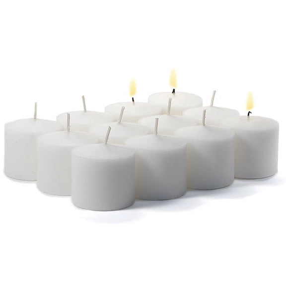 Unscented Bulk White Votives 72 Pack 10 Hour 1.5 in. diameter x 1.25 in. tall
