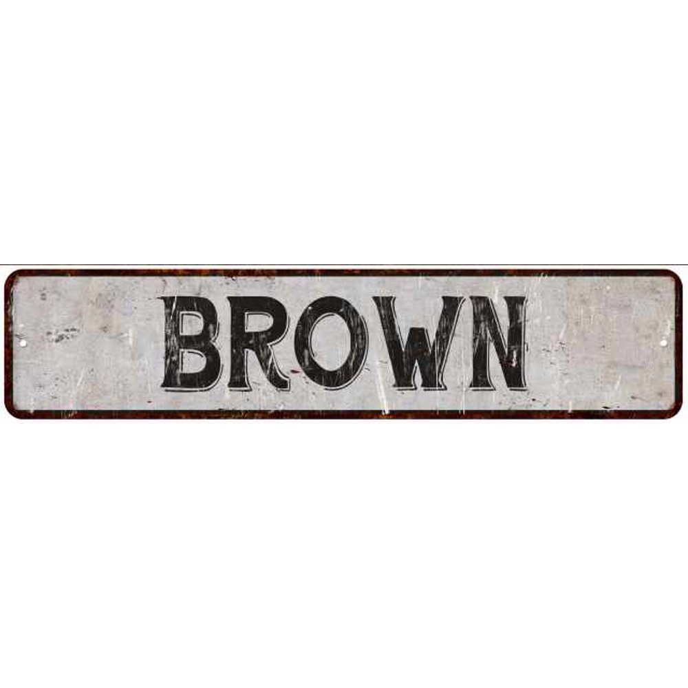 BROWN Street Sign Rustic Chic Sign Home man cave Decor Gift White