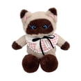 thumbnail image 4 of Mochila de mochila de gato de peluche lindo mochila de animales suaves mochila para niños adultos amantes de las mascotas aniversario de regalo de Beige marrón, 4 of 8